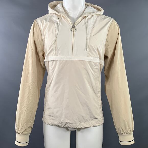 SCOTCH AND SODA Size L Cream Tan Color Block Polyester Blend Hooded Jacket - Picture 1 of 7